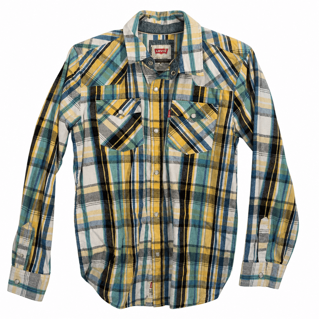 Levi's Boys Plaid Button-Up Shirt Size L