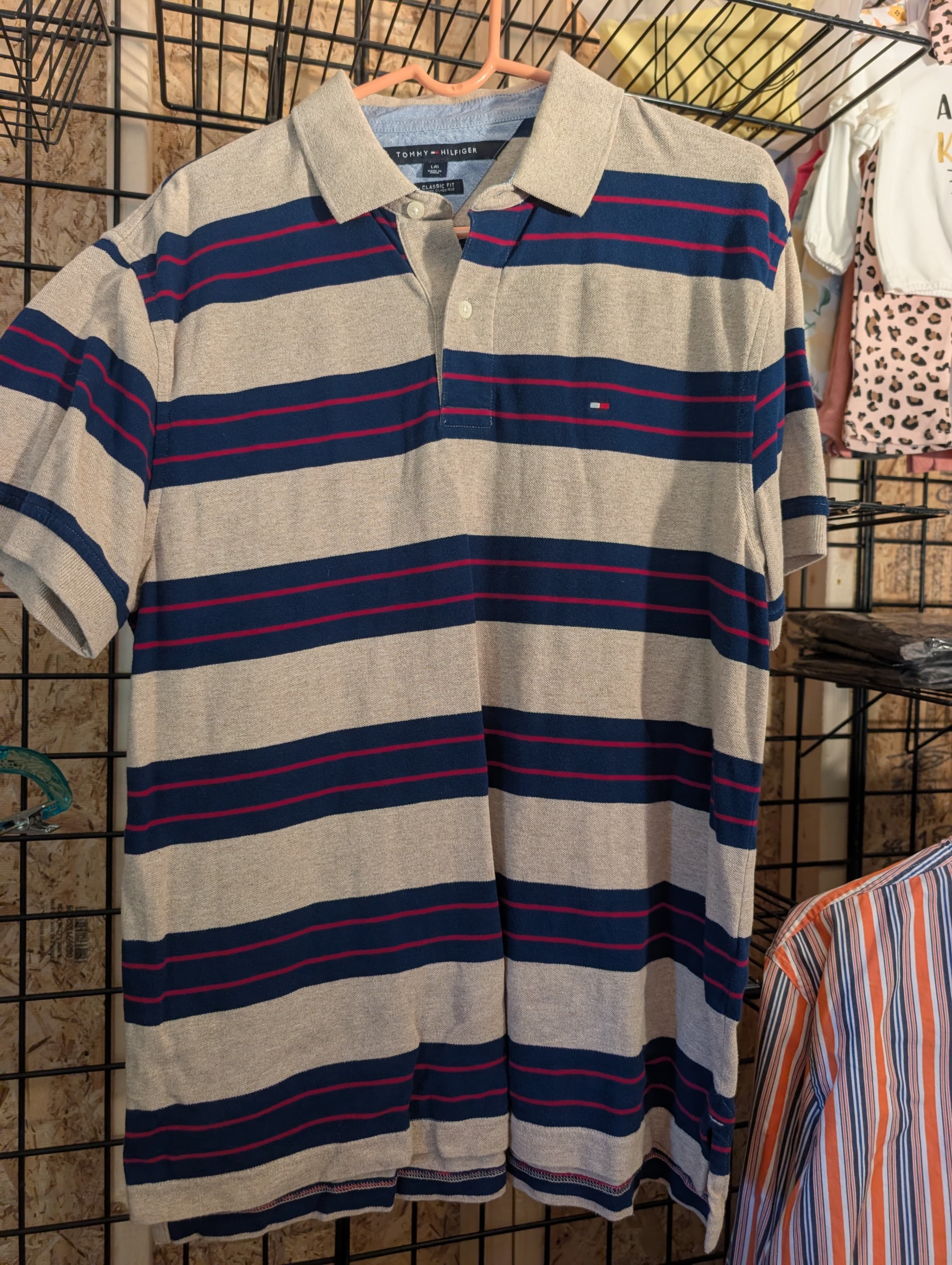 Tommy Hilfiger Classic Fit Striped Polo Shirt L/G