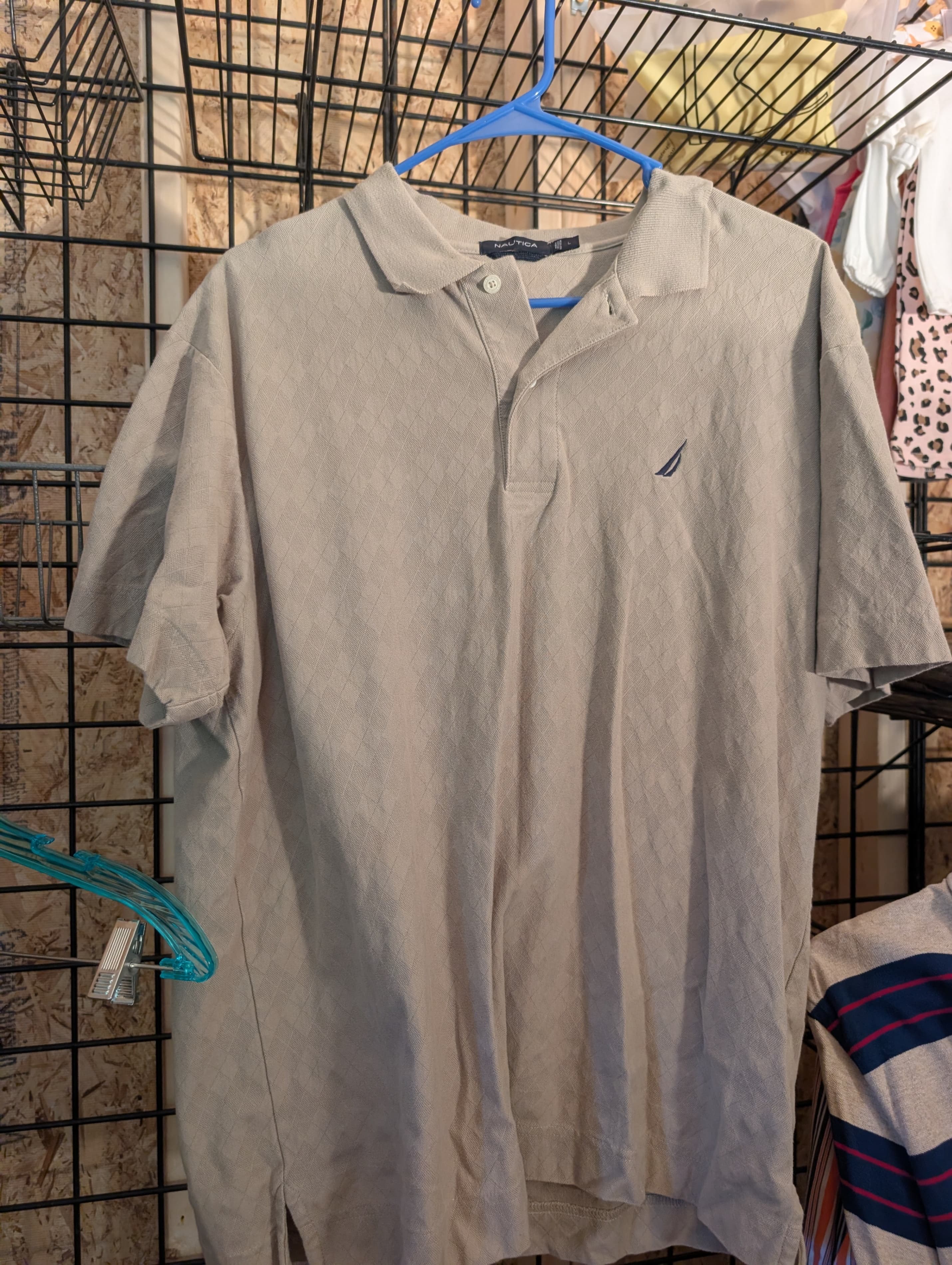 Nautica Men's Polo Shirt Beige Size L