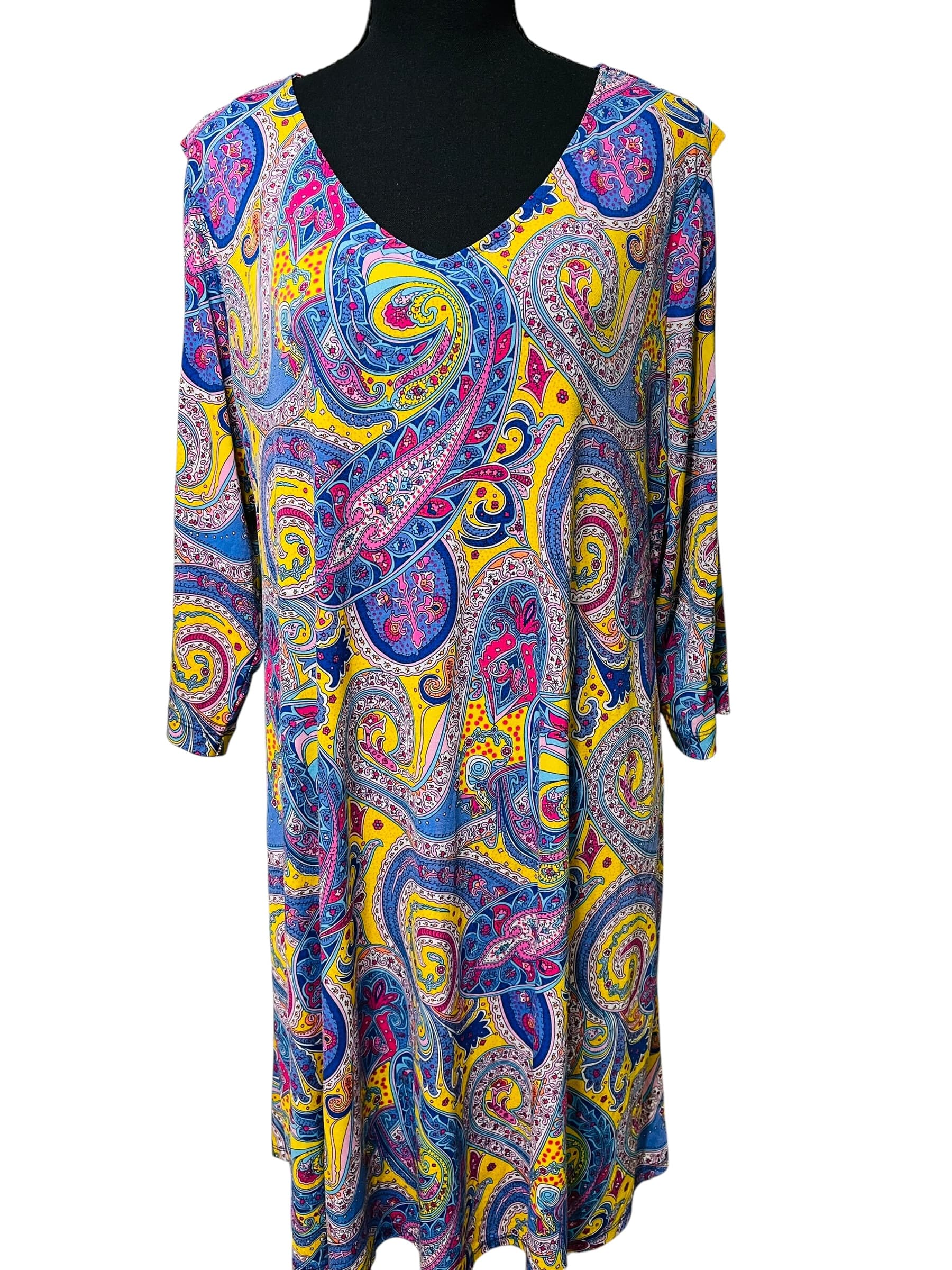 Ivy Road 3/4 Sleeve Tropical Dress