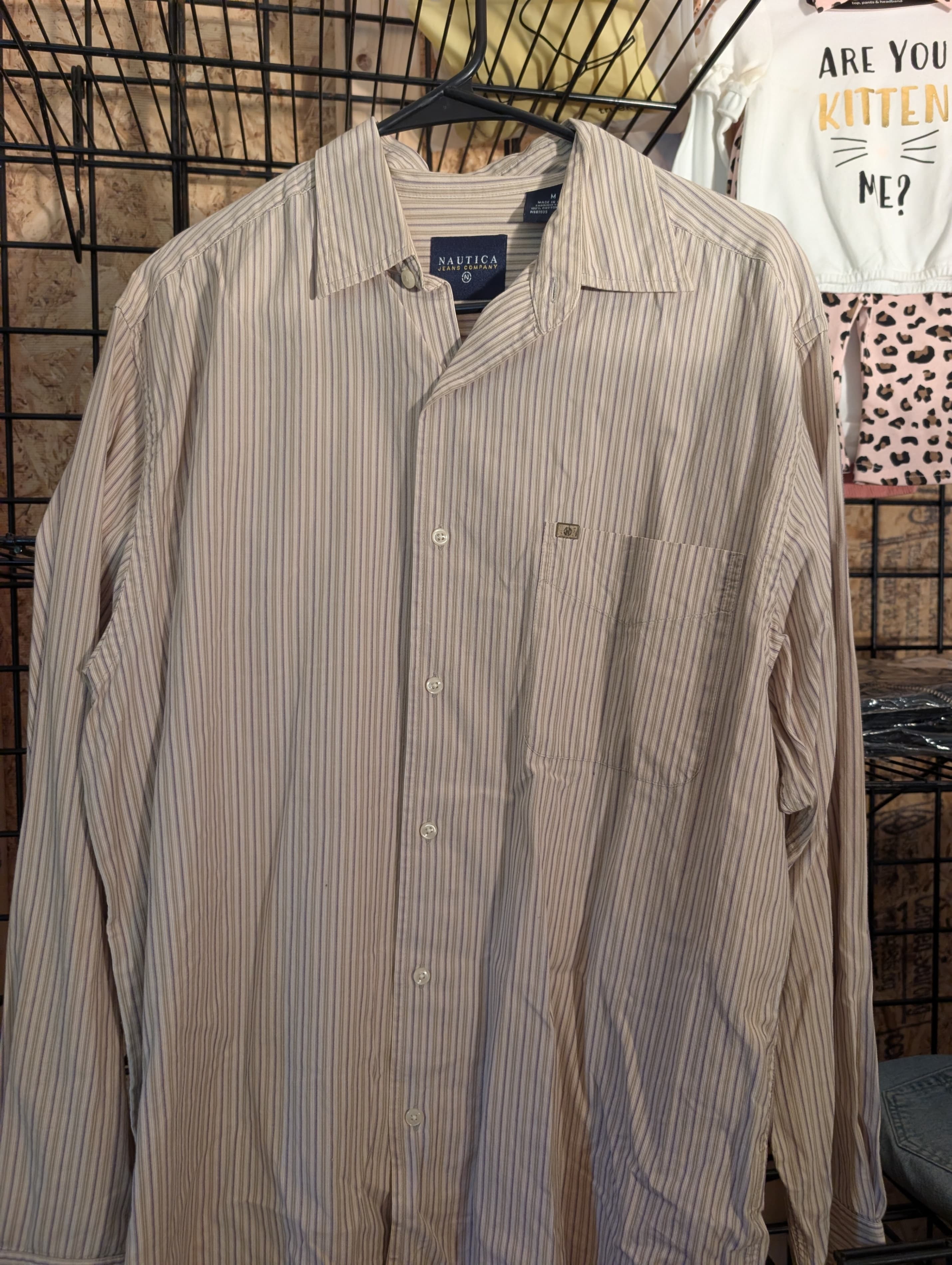 Nautica Jeans Company Striped Button-Up Shirt Medium