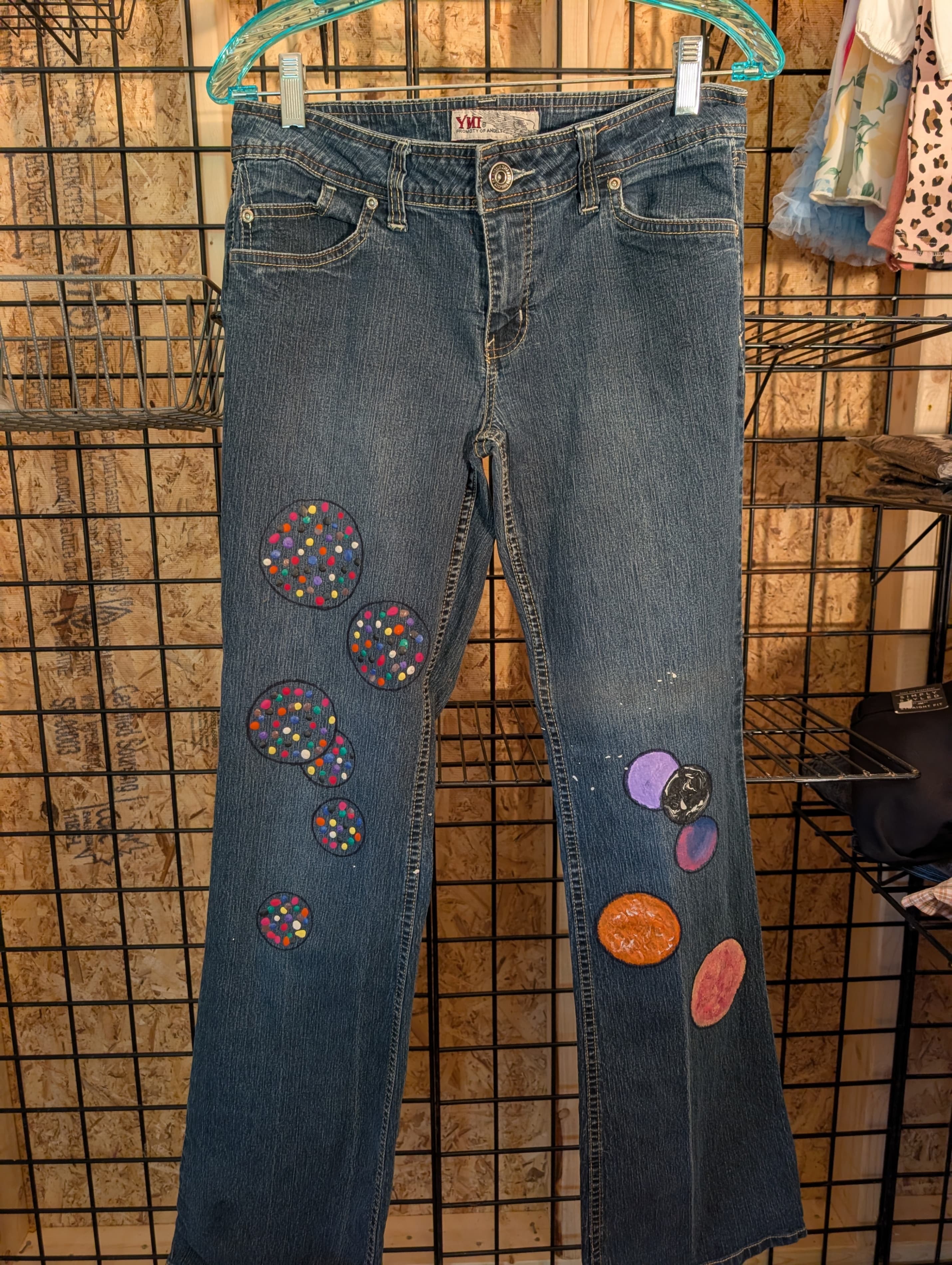 YMI Women's Embellished Jeans with Colorful Patches