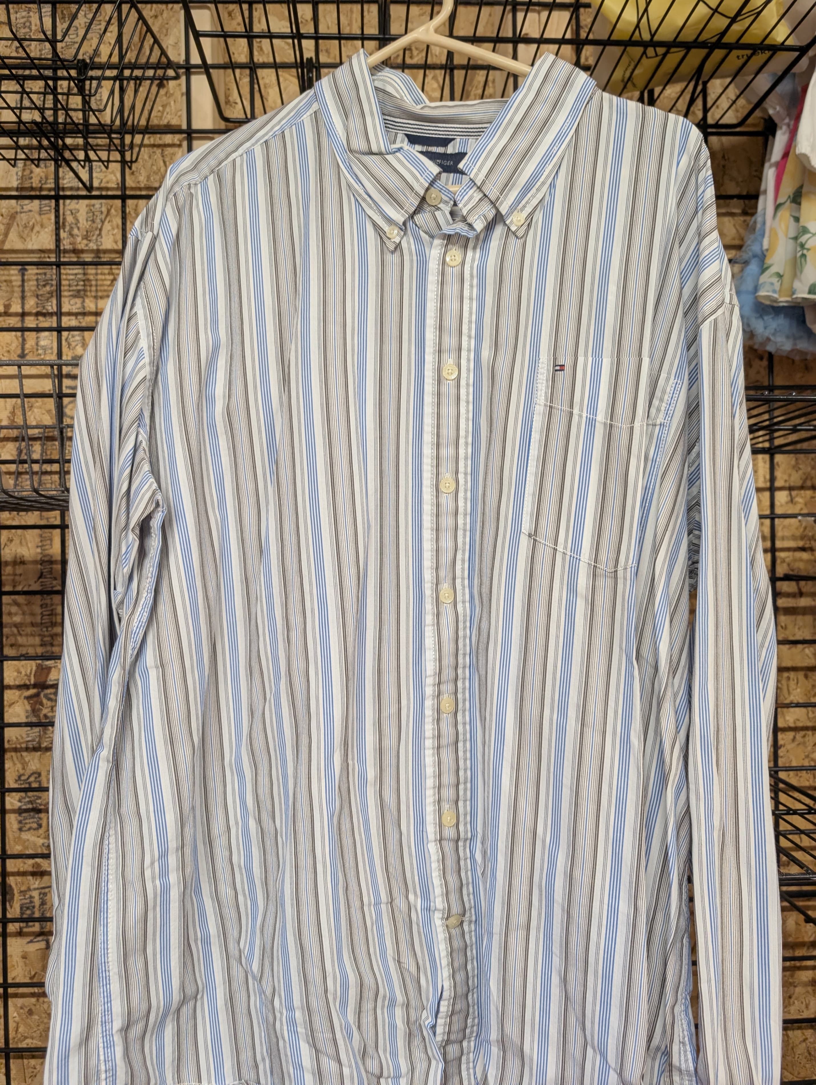 Tommy Hilfiger Men's Striped Button-Up Shirt XXL