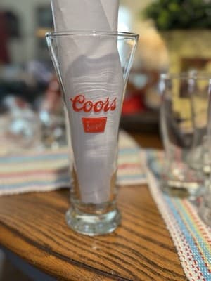 Vintage 1970's Coors Banquet 7" Tall Beer Glass Pilsner Barware EUC