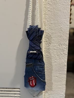 Upcycled Rolling Stones Tie Necklace – One of a Kind