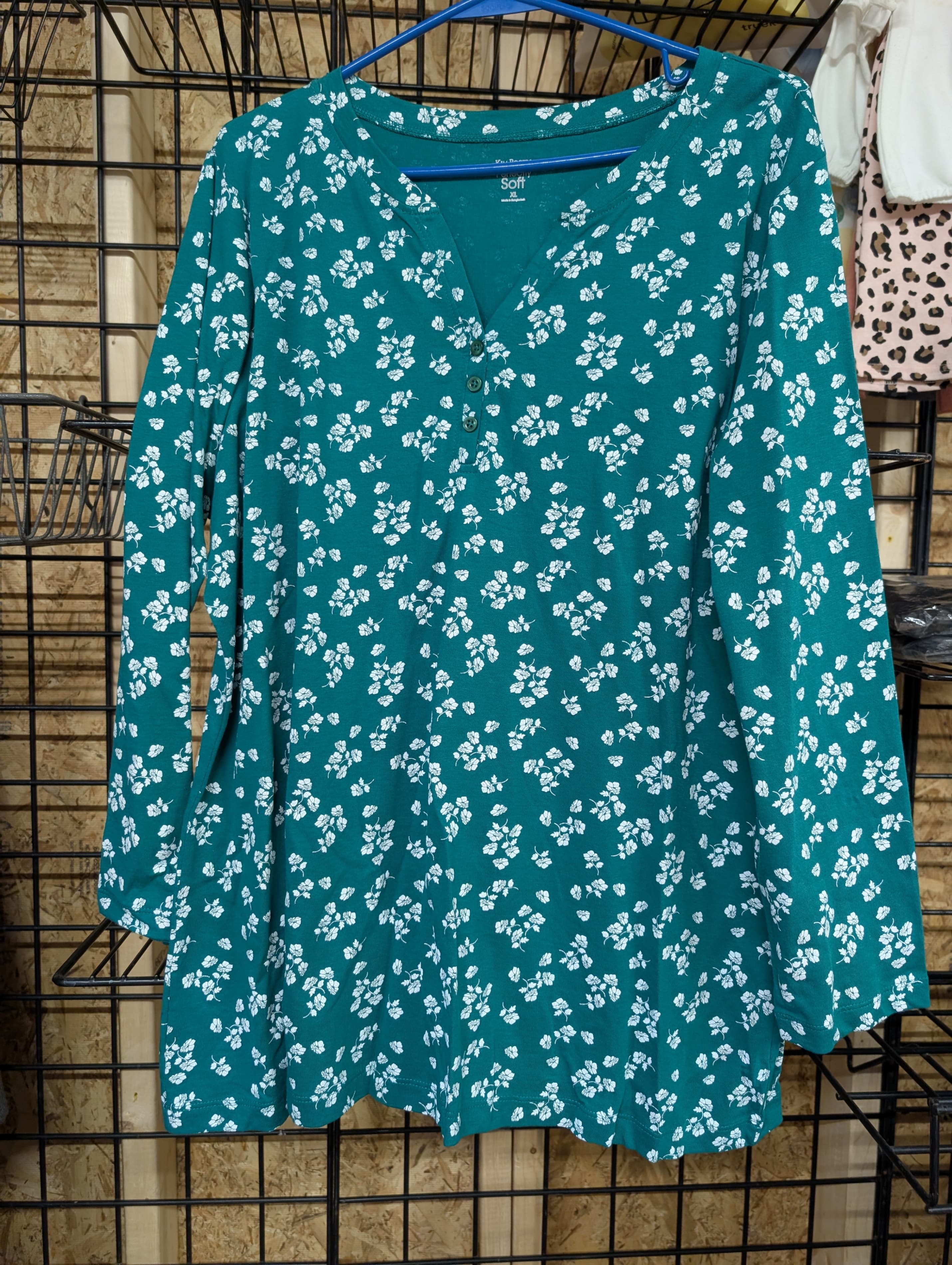 Kim Rogers Perfectly Soft Floral Tunic Top XL