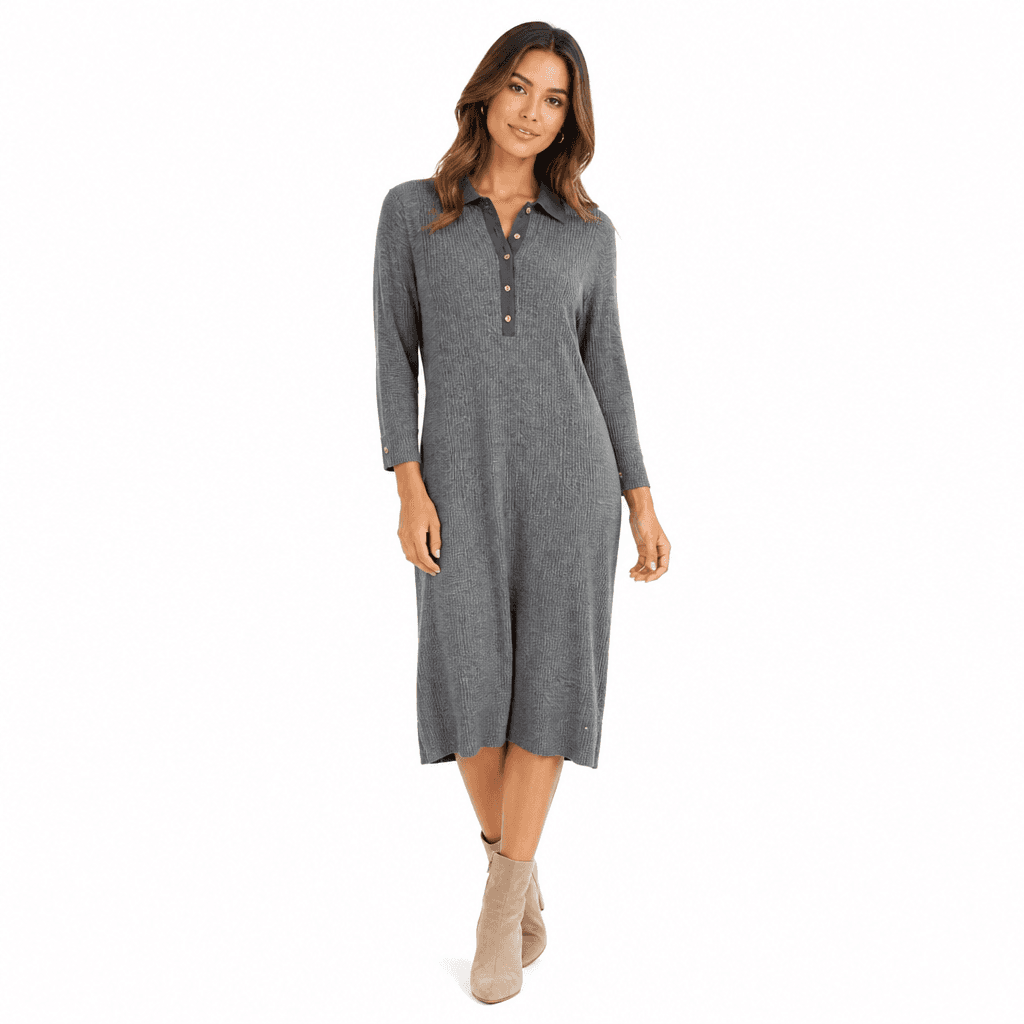Tommy Hilfiger Grey Knit Midi Dress Size M