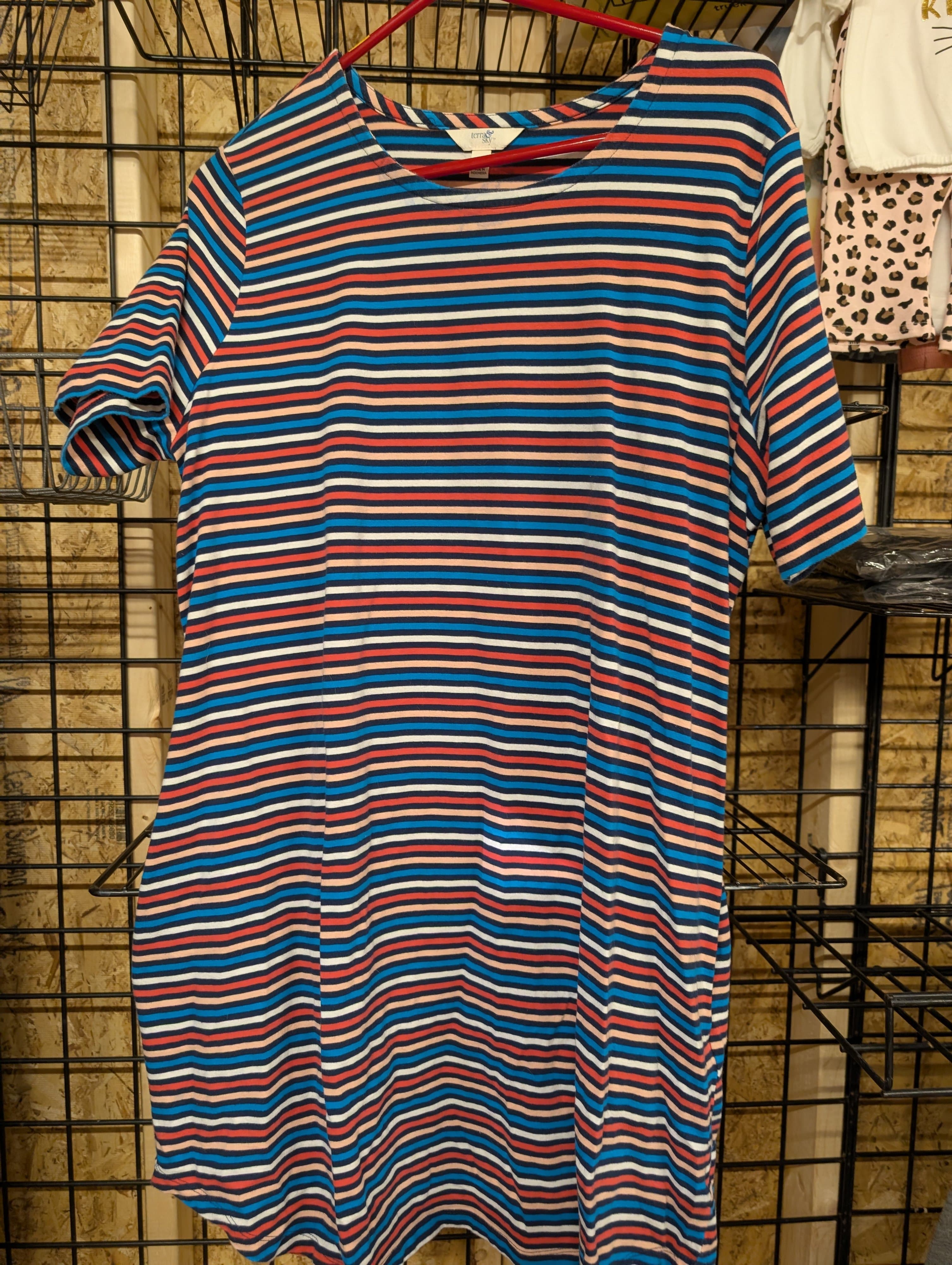 Terra & Sky Striped T-Shirt Dress OX