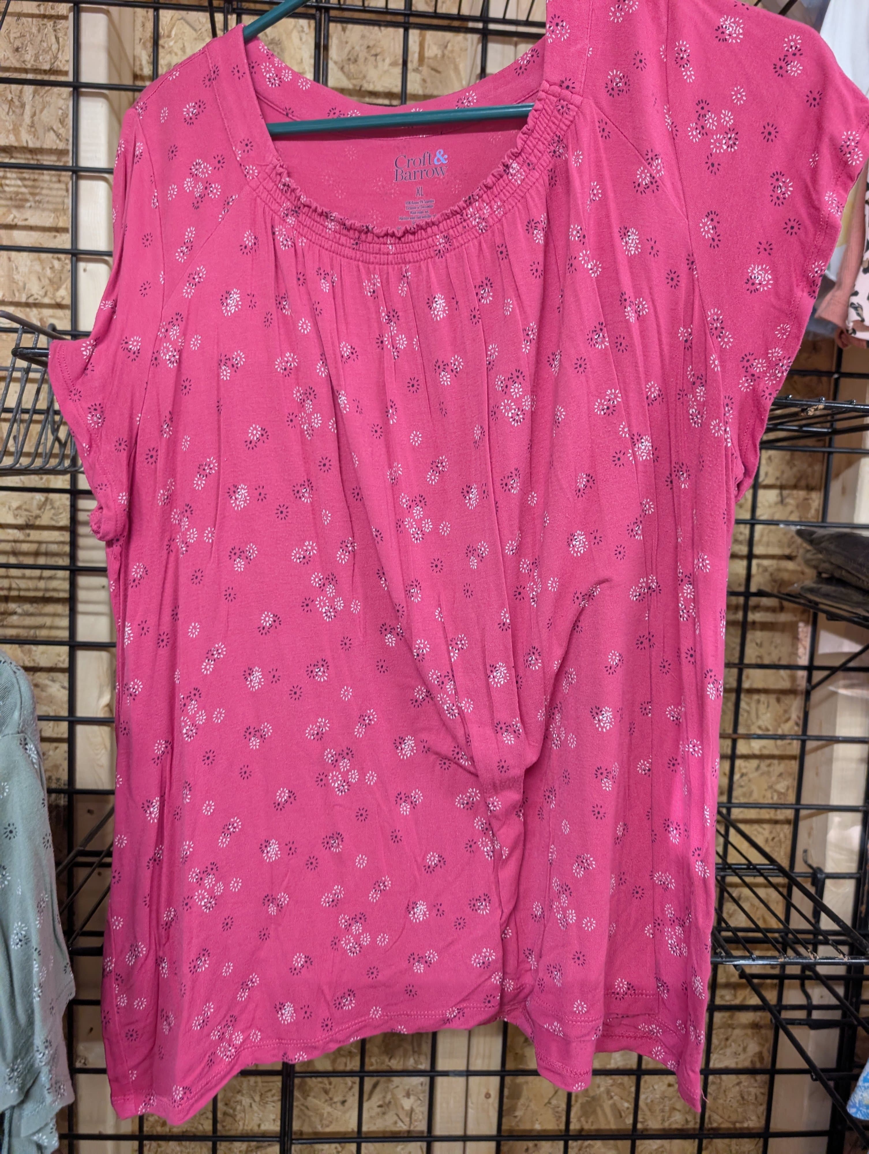 Croft & Barrow Pink Floral Top XL