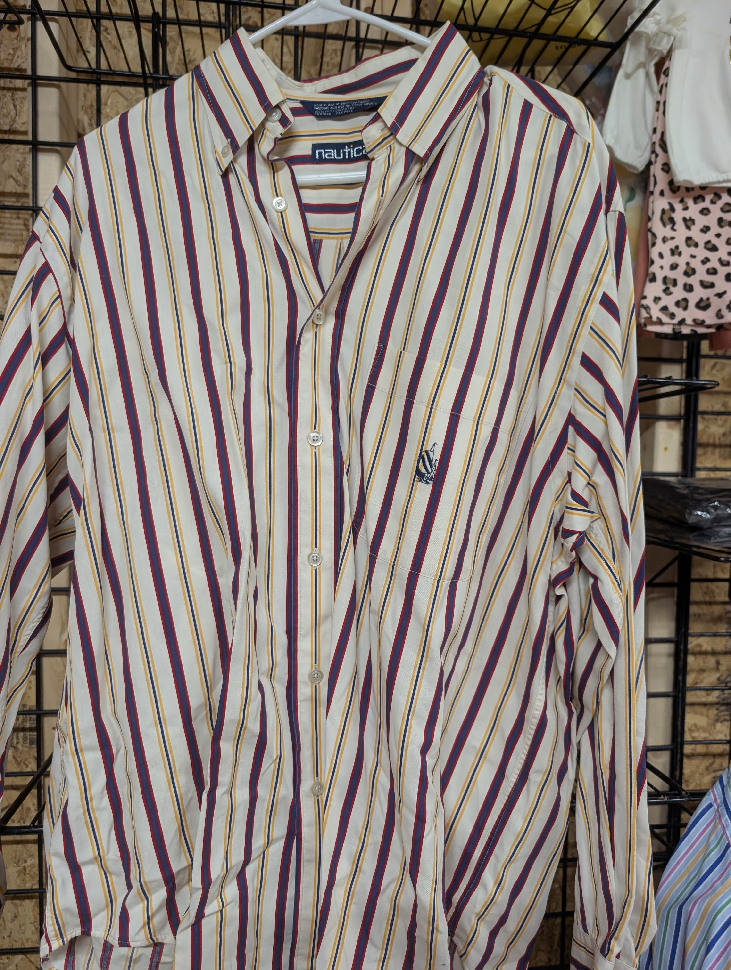 Nautica Striped Button-Up Shirt M