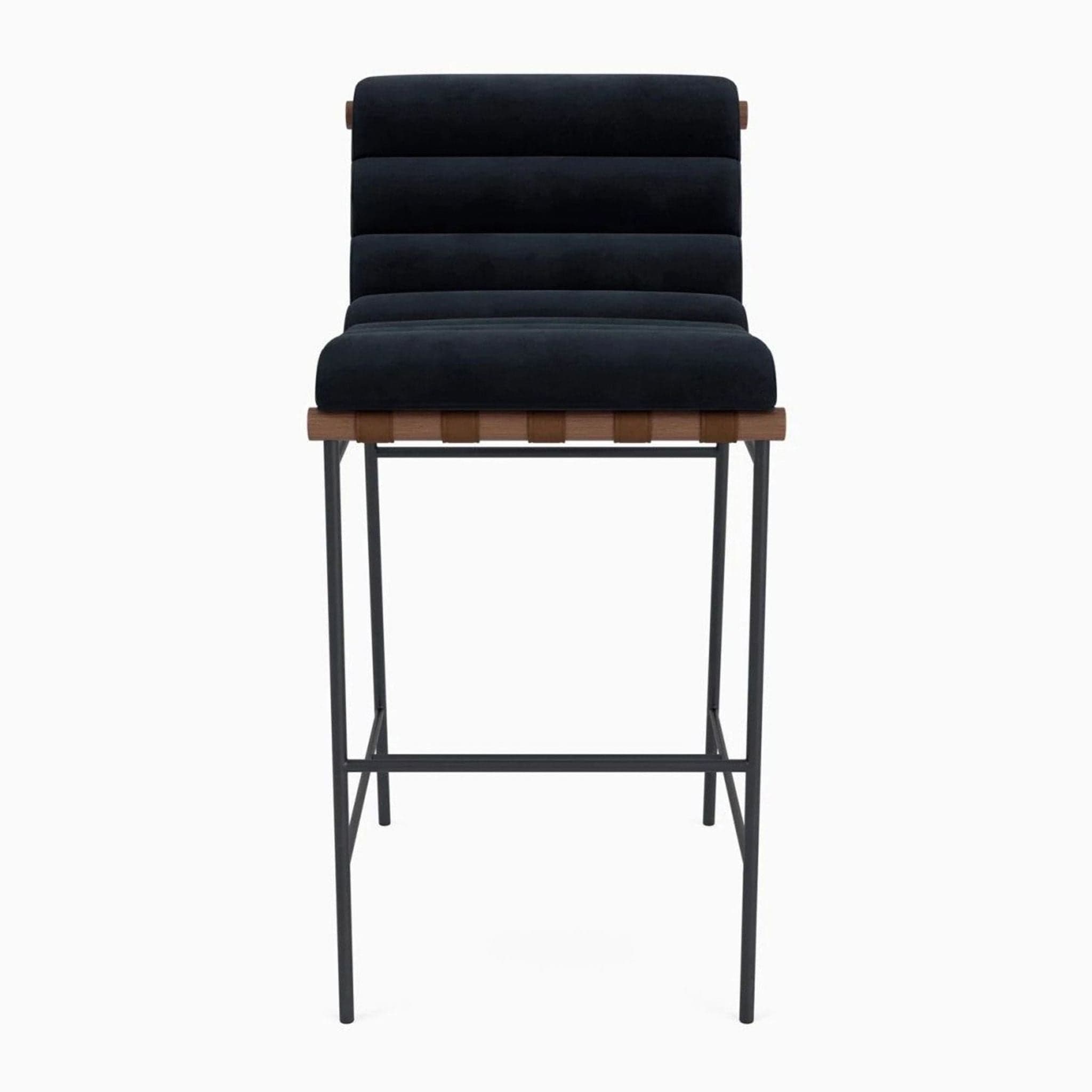 Denver Modern Vail Black Velvet Bar Stool