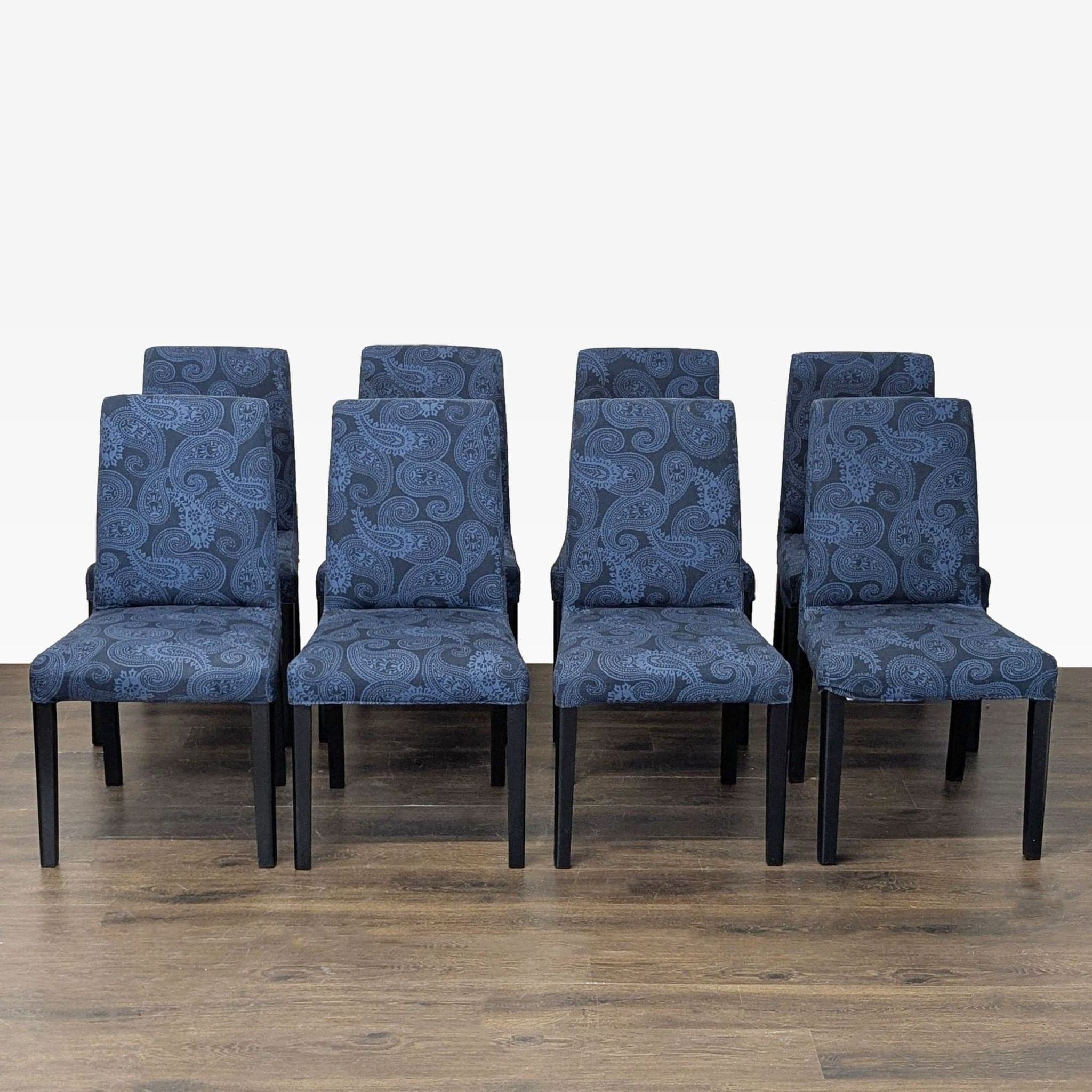 Set of Eight Ikea High Back Dining Chairs