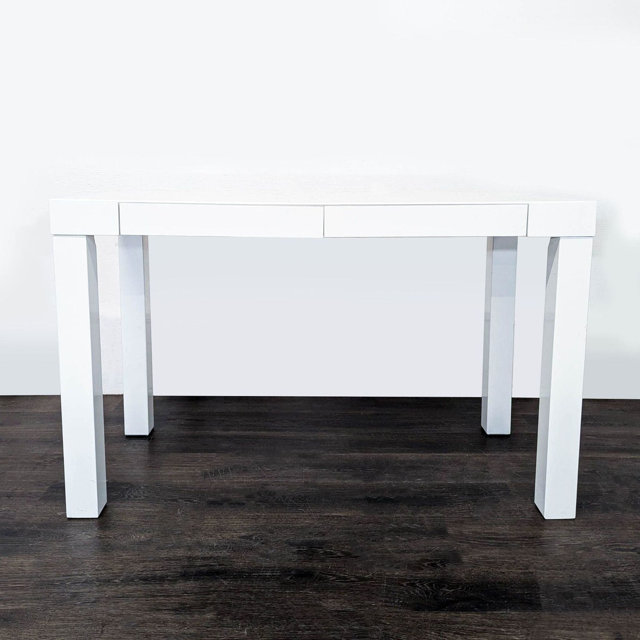 West Elm White Modern Desk with Sleek Minimalist Design