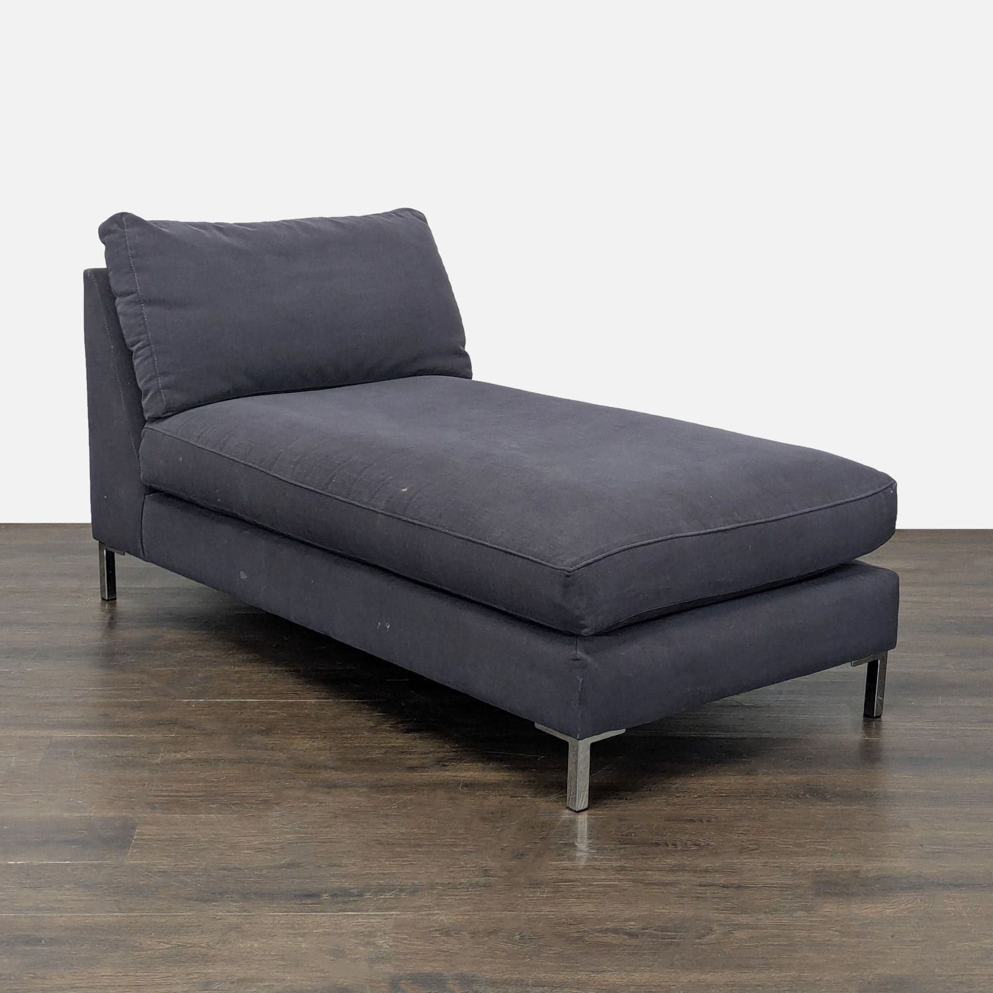 CB2 Modern Dark Gray Chaise Lounge Sofa