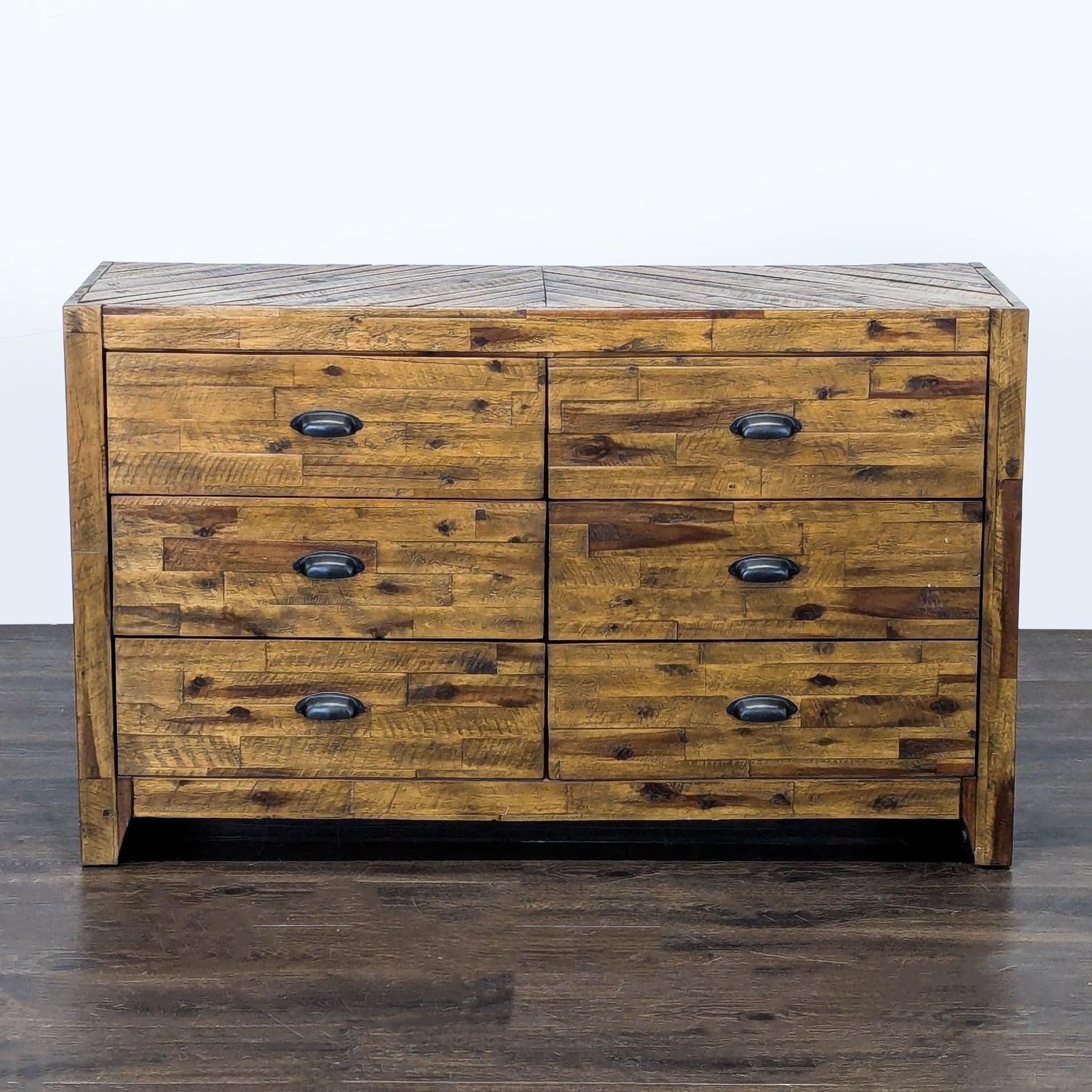 Magnussen River Ridge Rustic 6-Drawer Dresser with Metal Handles