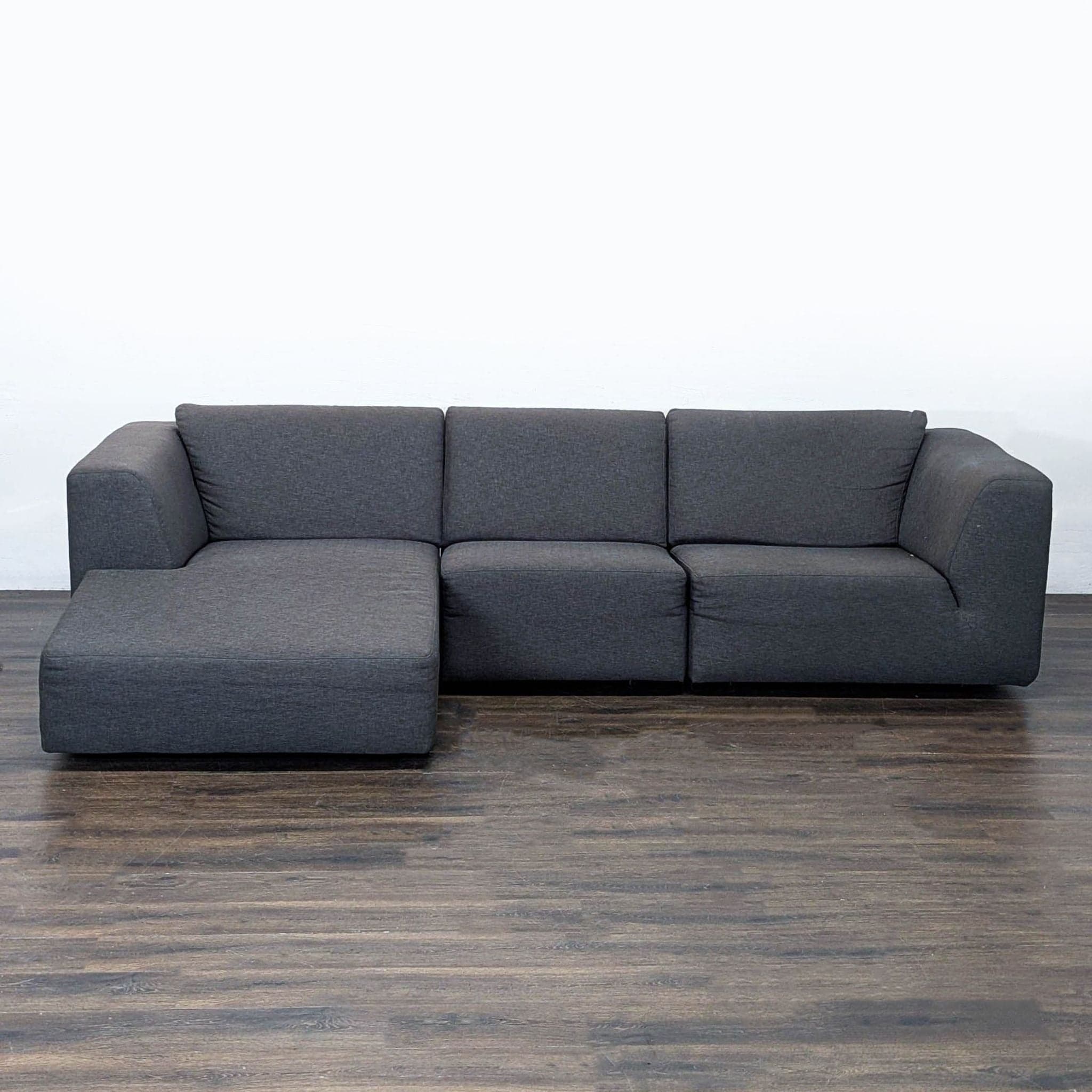 EQ3 Morten Dark Grey 4-Seat Sectional Sofa with Left Chaise