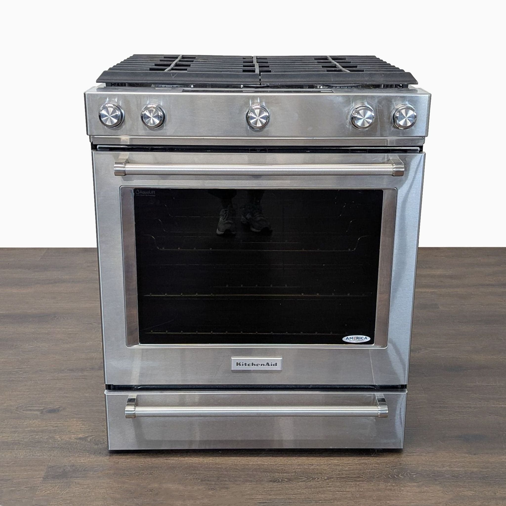 KitchenAid Stainless Steel Gas Range Oven with 5 Burners