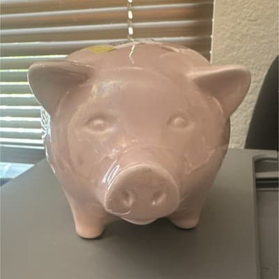 Pink Ceramic Pig. Used for fragrance.