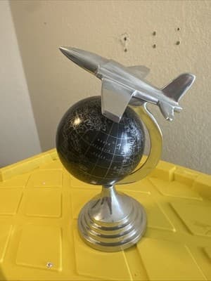 Small World Globe W/ Jet Plane