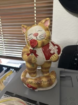 Blue Sky Valentine’s Cat I LOVE YOU MEOWY MUCH Figurine 8.5” Auth Retailer NWT