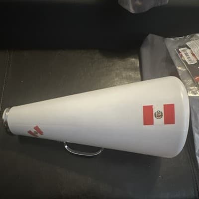 White Red Portable Plastic Cheerleading Megaphone Peru Flag Design