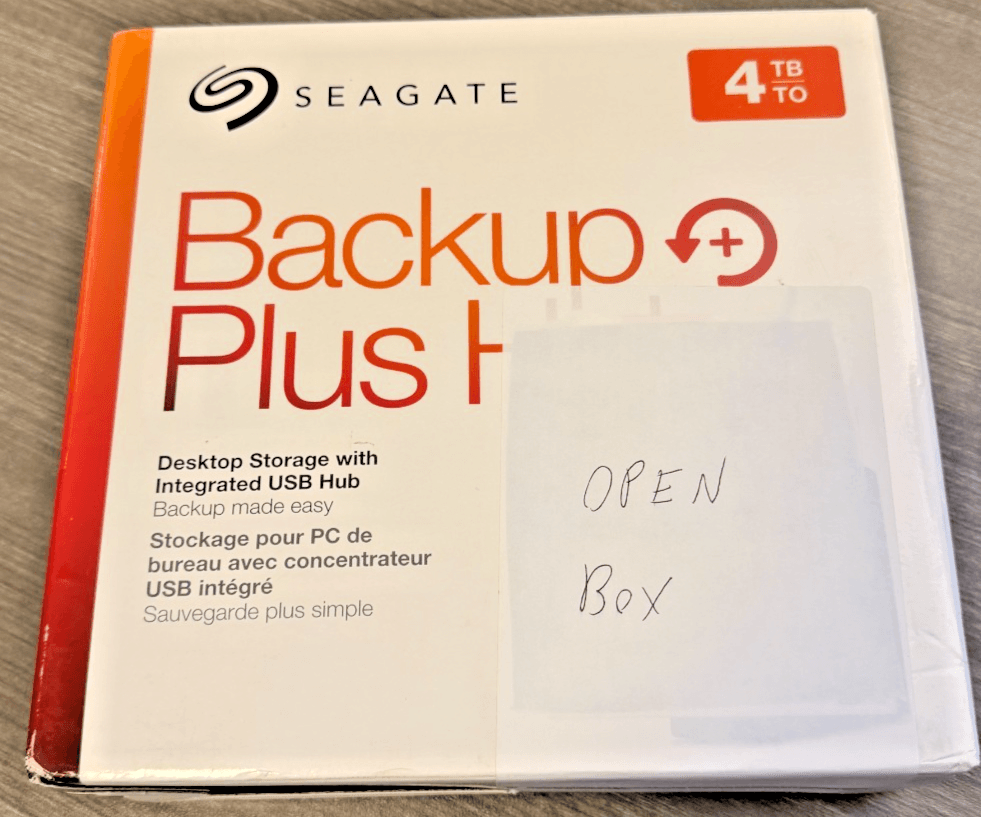 Seagate Backup Plus Hub 4TB External Desktop Hard Drive USB 3.0 Open Box