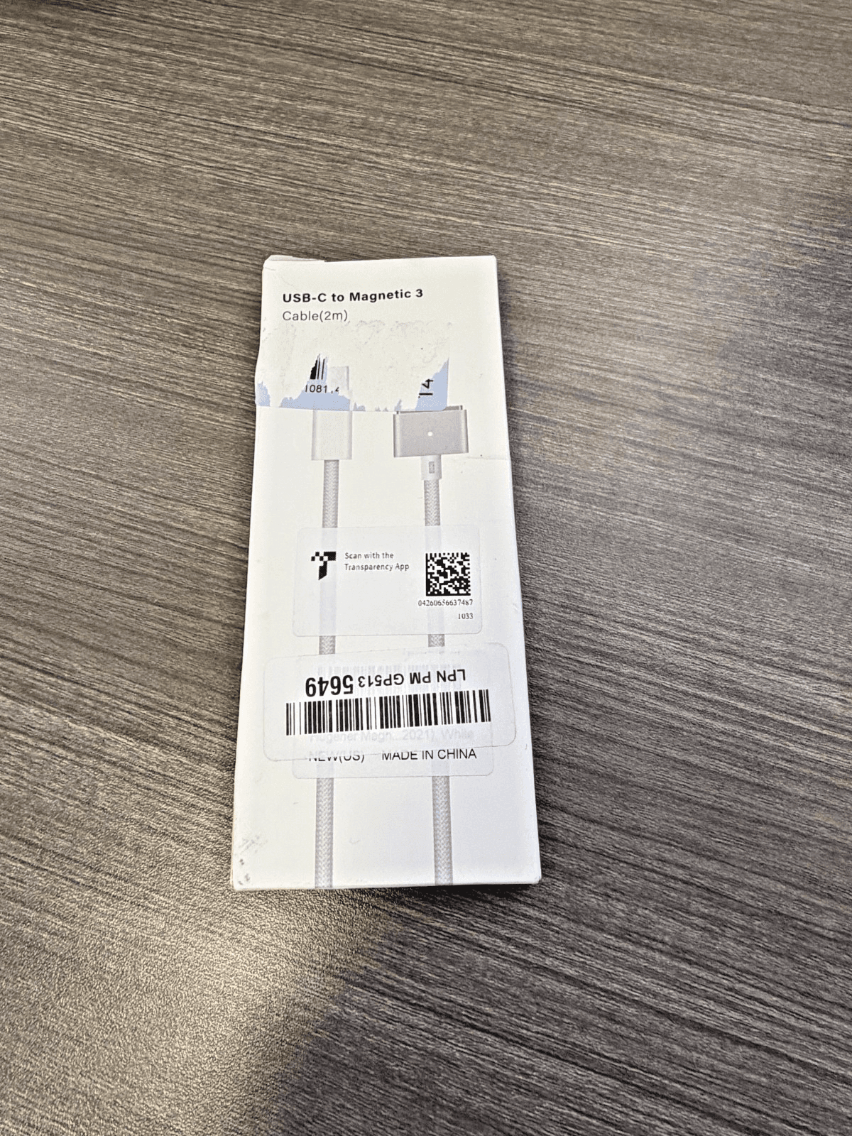 USB-C to Magnetic 3 Charging Cable 2M White for MacBook Open Box