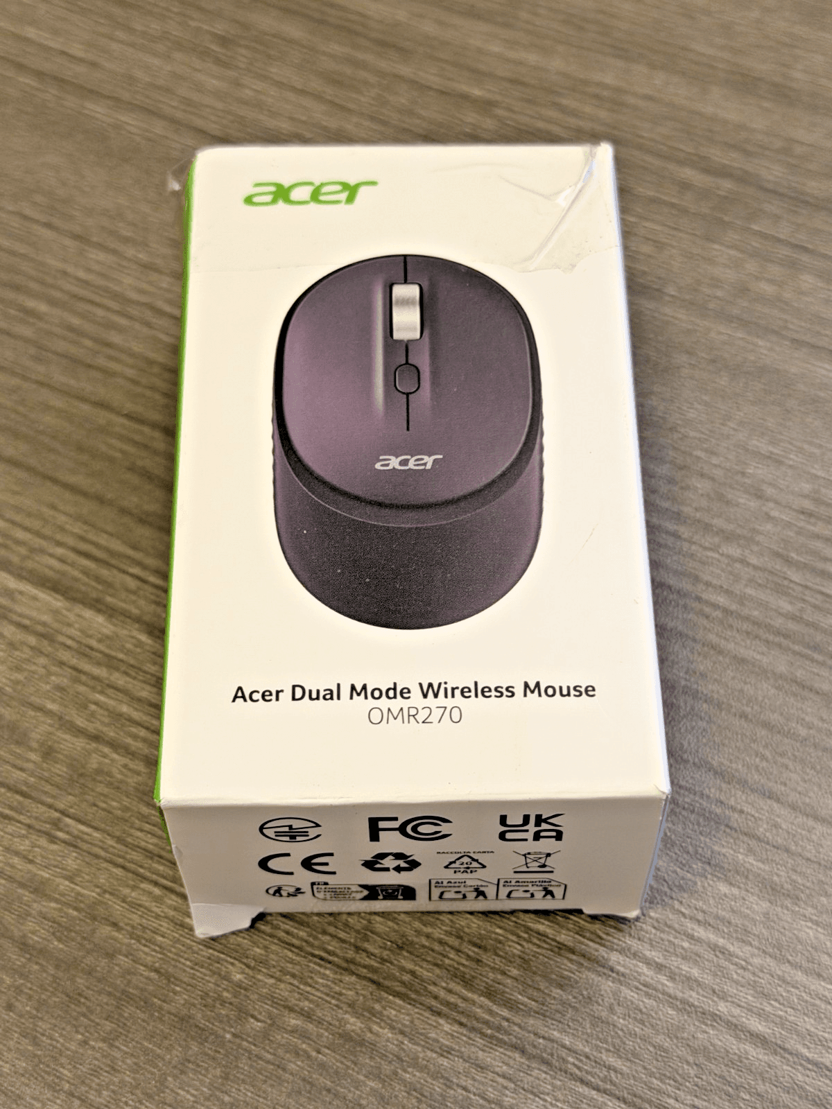 Acer OMR270 Dual Mode Wireless Mouse Bluetooth 5.2 2.4GHz Black - Open Box