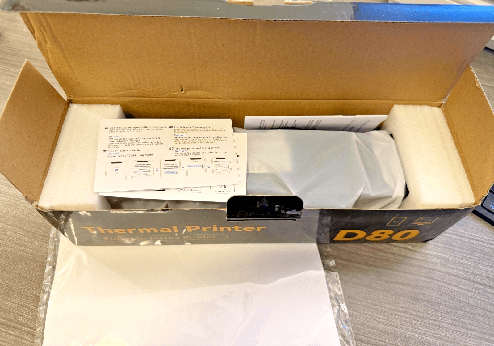 D80 Portable Thermal Tattoo Stencil Printer A4 Letter Wireless New