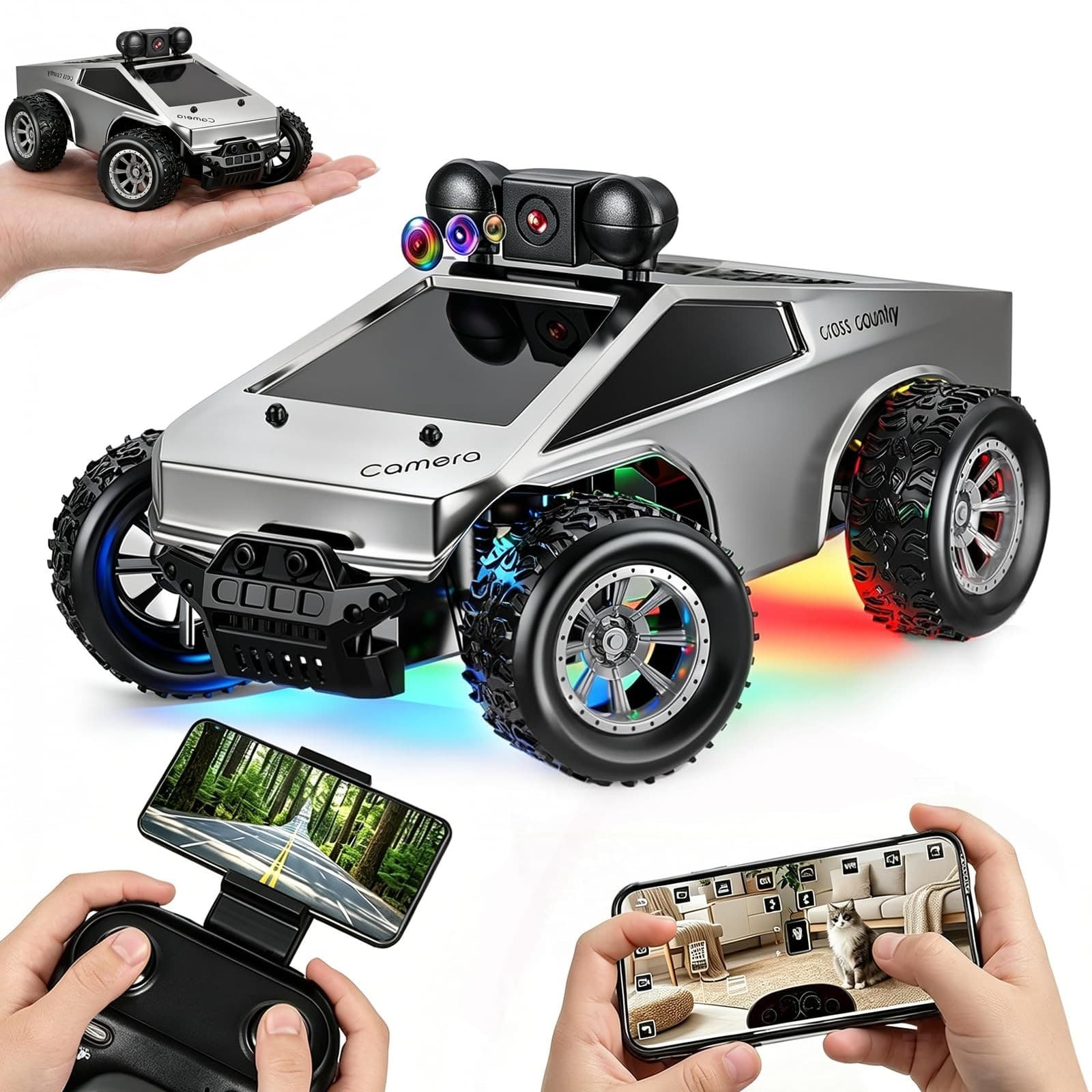 KF29 RC Camera Car 2.4GHz Remote Control App Control 2 Batteries Open Box