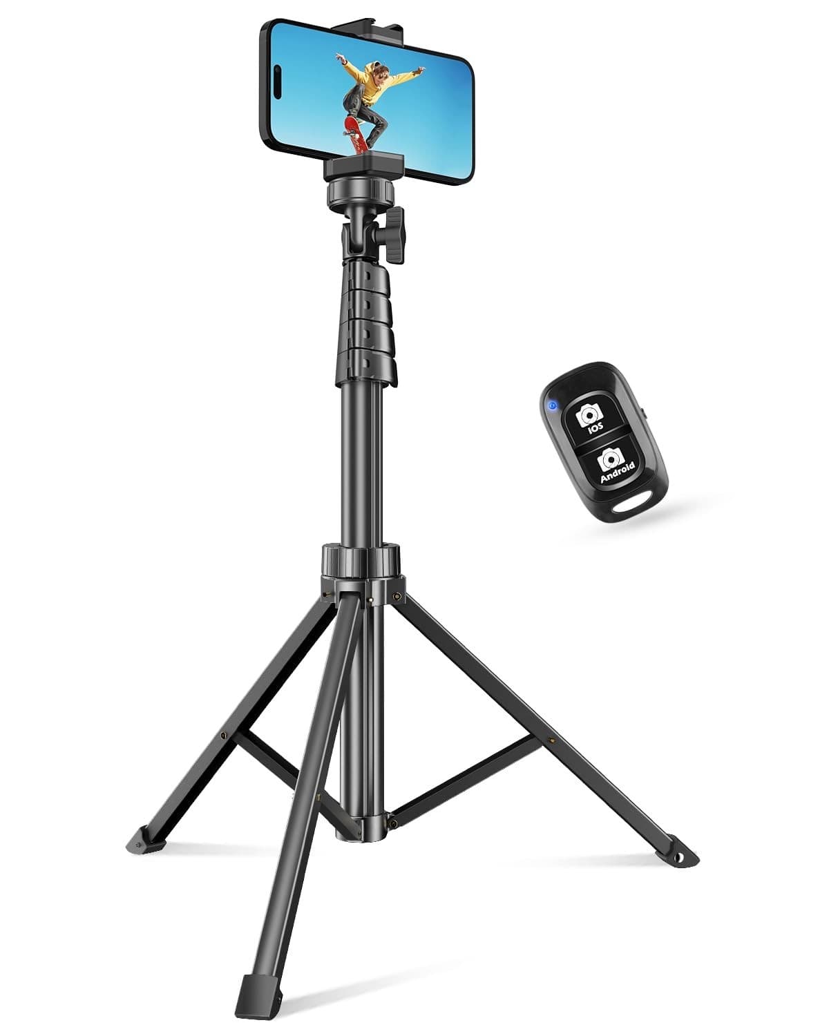UBeesize 51 inch Extendable Tripod Stand with Bluetooth Remote - Black