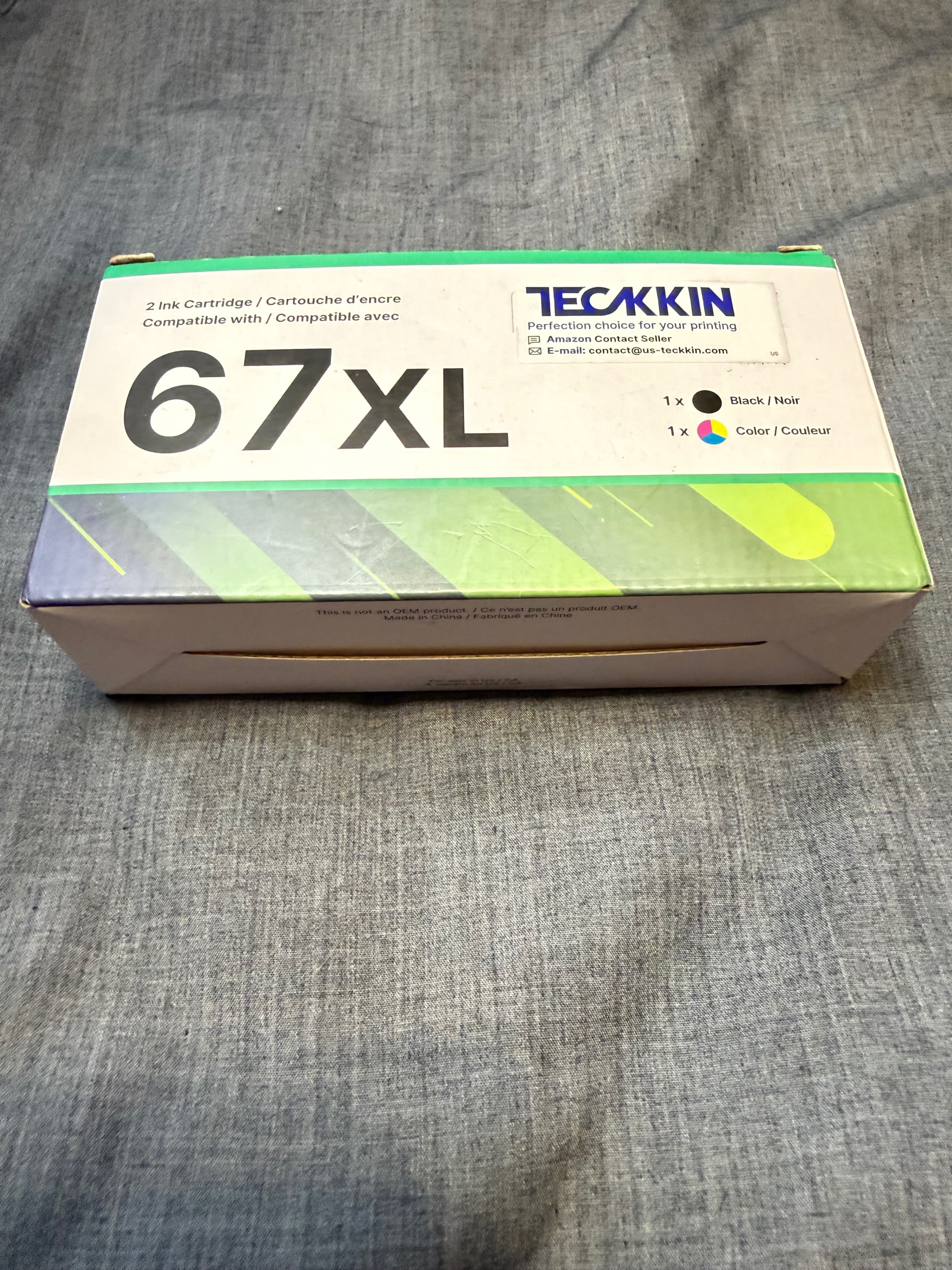 Teckkin HP 67XL Compatible Ink Cartridge 2-Pack Black Color
