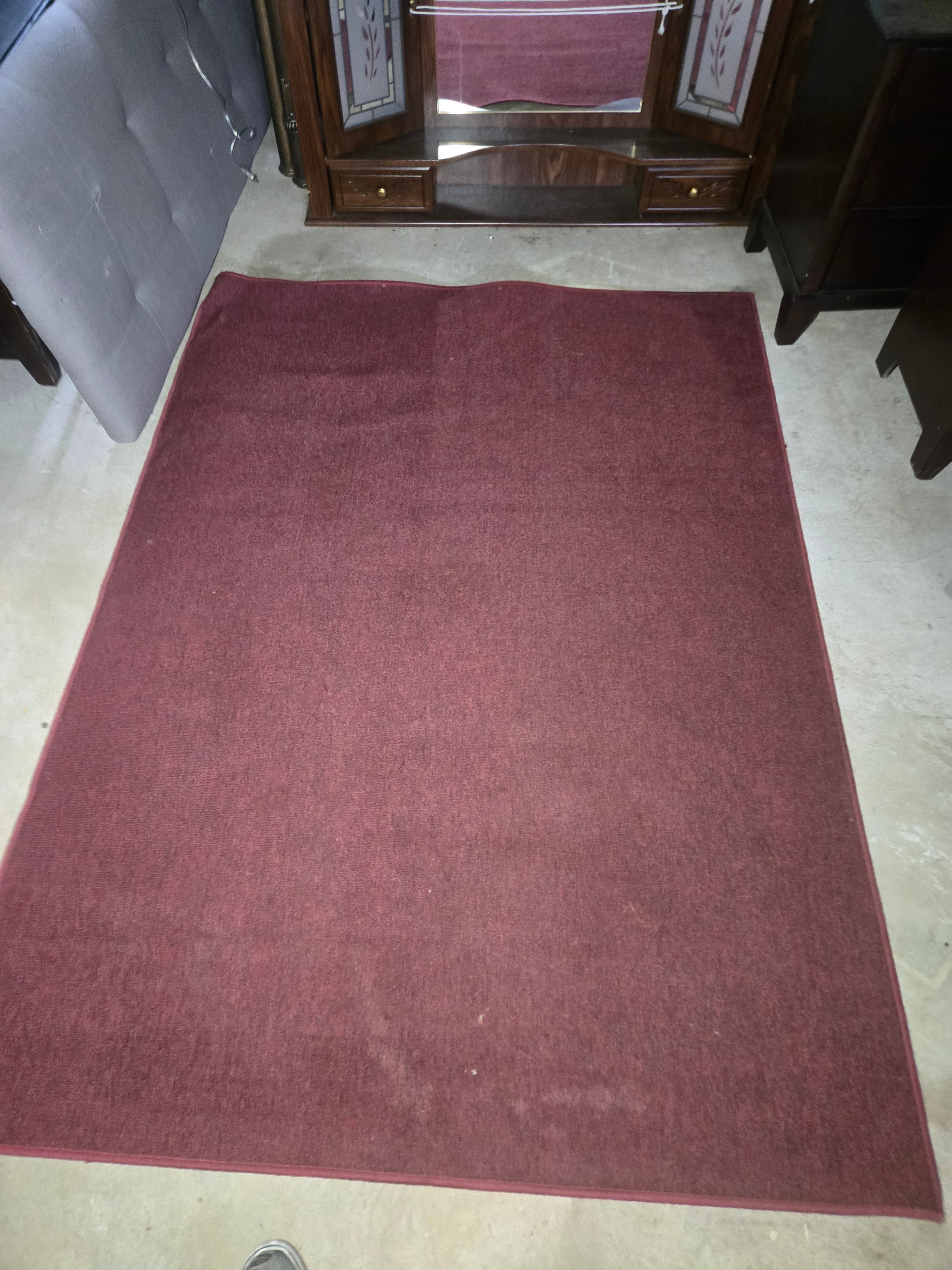 Red Area Rug with Subtle Texture