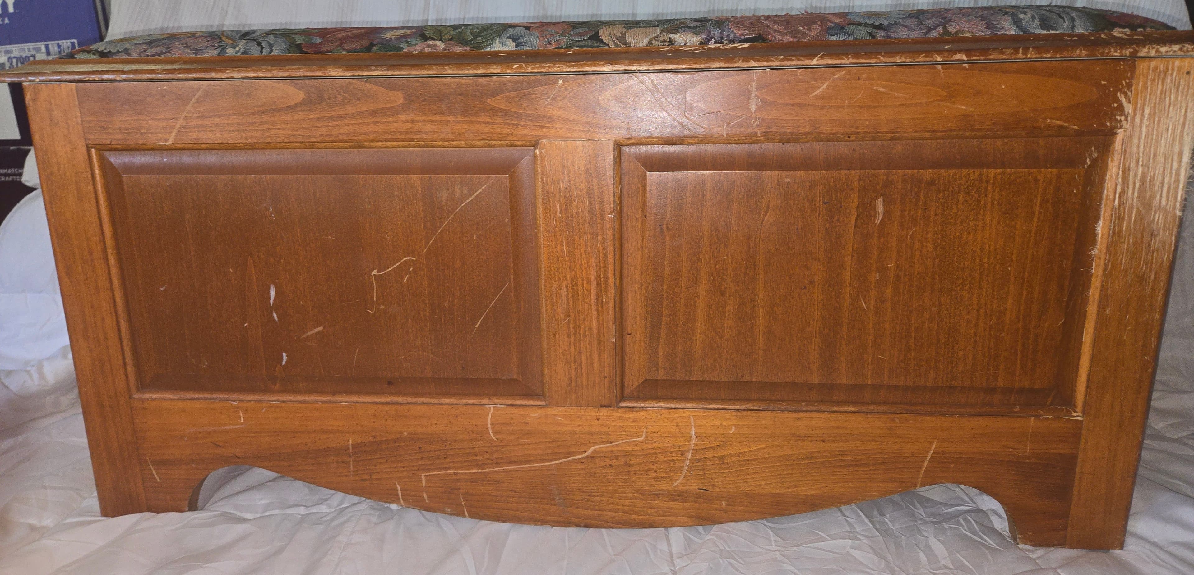 Conestoga Wood Upholstered Storage Bench Floral Top