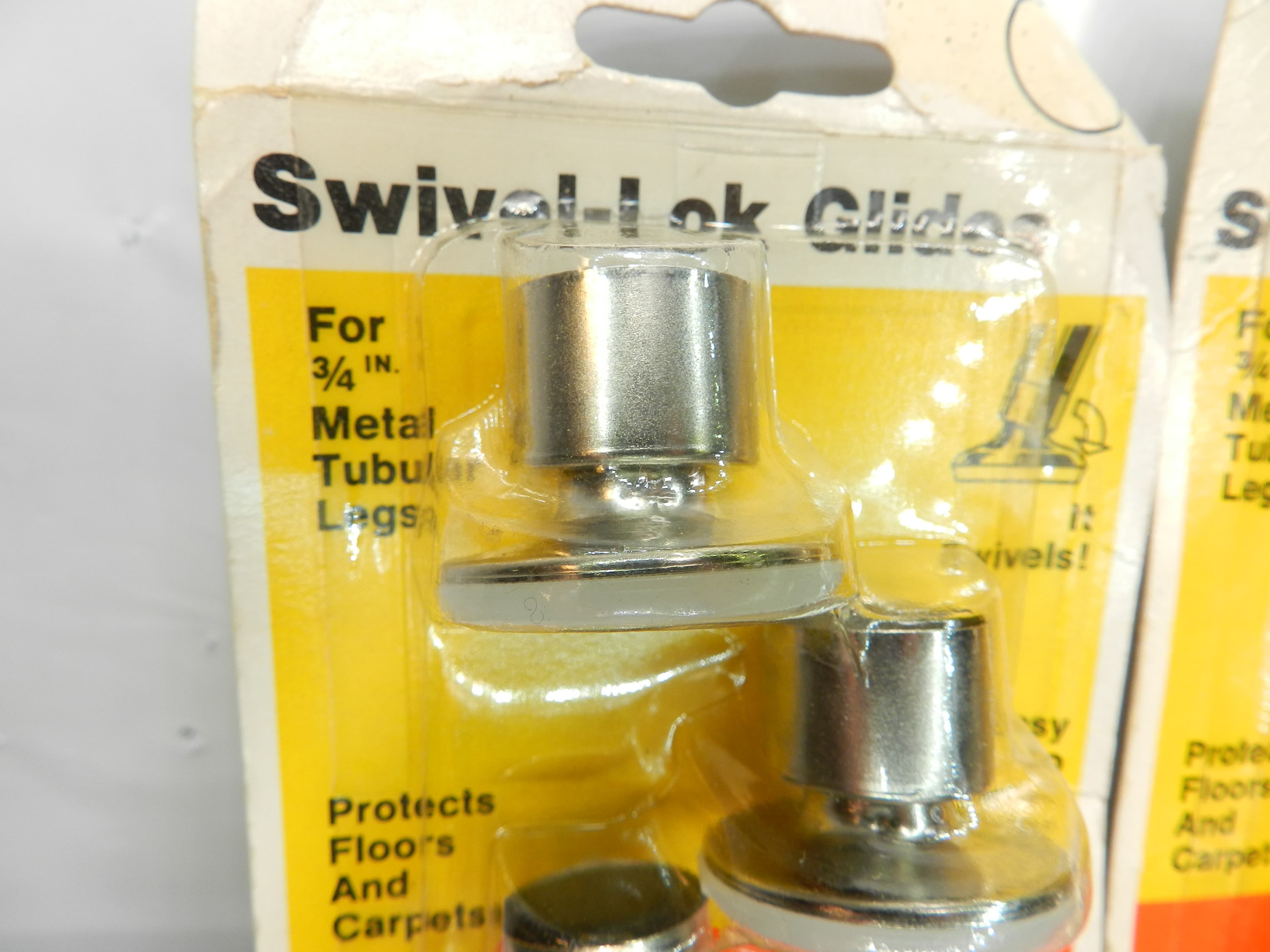 8 Vintage Franklin Swivel-Lok Glides 3/4" Metal Tubular Legs (N22J)