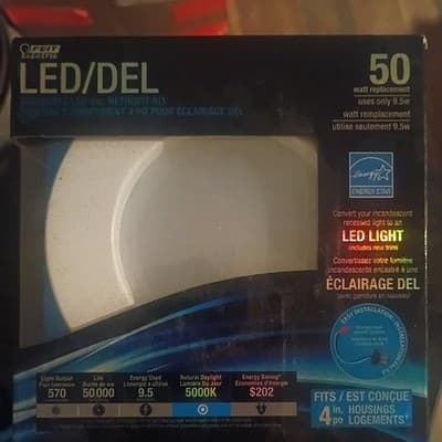 FEIT ELECTRIC LED/DEL DIMMABLE LED 4IN RETROFIT KIT 50 WATT REPLACMENT/4 KITS