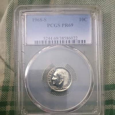 1968-S Roosevelt Dime PCGS PR69