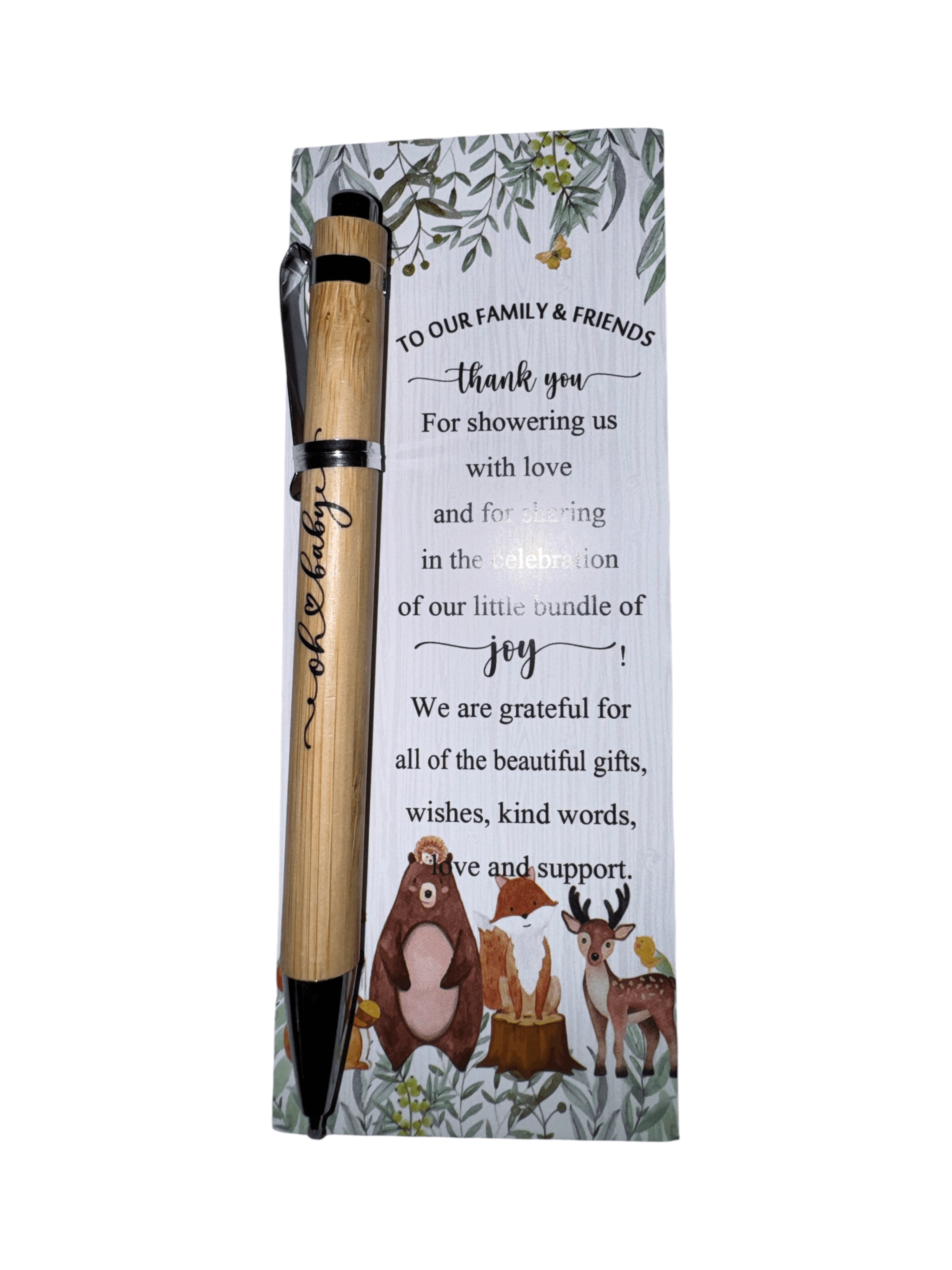 Baby Shower Pens with THANK YOU Cards Set 36PCS