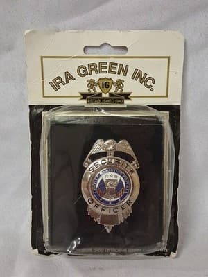 Vtg IRA Green Inc. Security Officer Badge Pin Liberty & Justice For All ⚖️