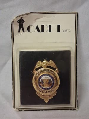 Cadet MFG. Security Badge Pin Liberty & Justice For All Gold Color