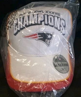 New England Patriots Super Bowl XXXVIII Champions Reebok Hat Cap NFL A Sealed