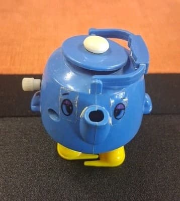 Vintage BLUE TEAPOT WIND-UP TOY KN No 2811 MADE IN HONG KONG