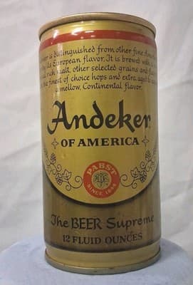 Vintage Andeker of America Beer Pull Tab Beer Can-Empty