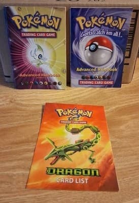 1999 Pokemon Trading Card Game Starter Rules Version 1 &6 + Dragon List Lot Of 3