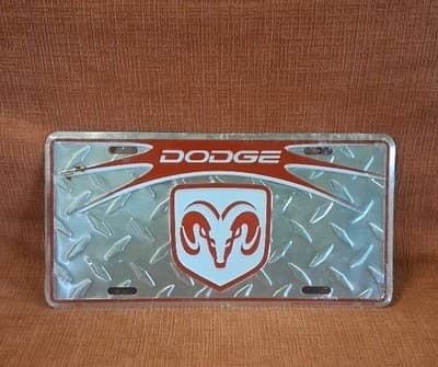 Dodge License Plate Embossed Metal New Old Stock Sealed
