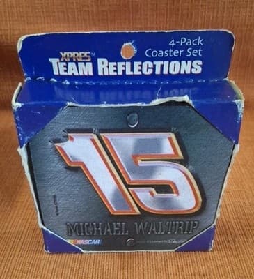 NASCAR Michael Waltrip #15 Coaster Set 4-Pack XPRES Team Reflections 2001 NEW