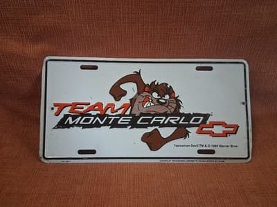 Vintage Team Monte Carlo Car Tag Plate. Used