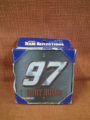 NASCAR Kurt Busch #97 Coaster Set 4-Pack XPRES Team Reflections 2001 NEW
