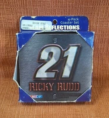 NASCAR Ricky Rudd #21Coaster Set 4-Pack XPRES Team Reflections 2001 NEW