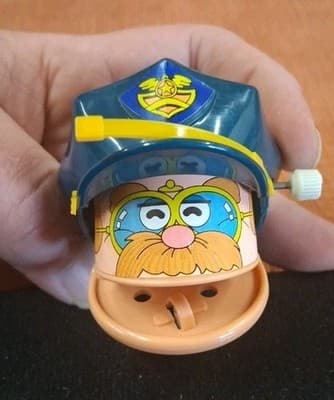 Vintage Tomy Police Hat Wind-Up To Mini-Pet Tomy Police Man RARE! toy As Is